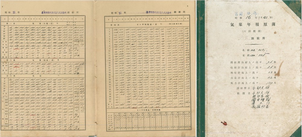 1941年觀測資料及封面。點此顯示大圖(彈出視窗)